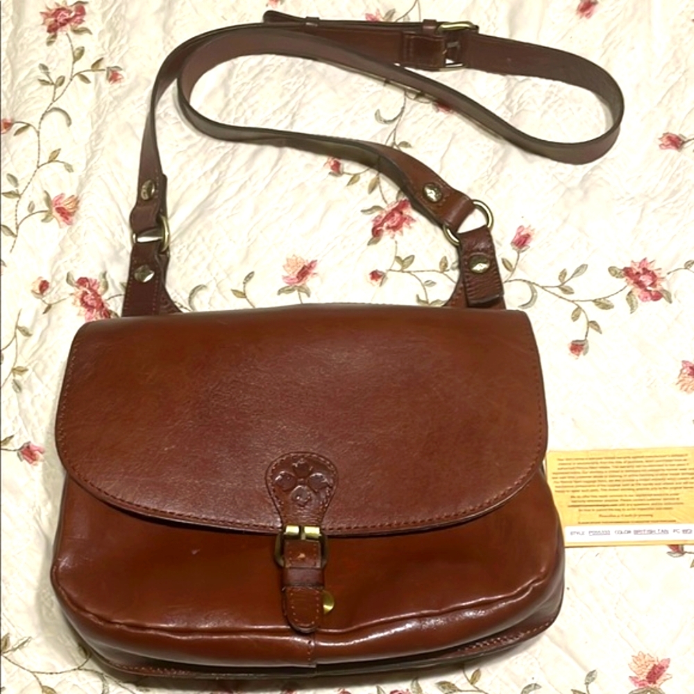 Patricia Nash Brown Crossbody Bag with Adjustable Strap